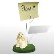2 LEFT - Boxed Cocker Spaniel Buff Blond Desktop Figurine Memo Note Photo Holder