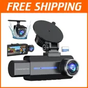 Comprehensive 2.5K Dash Cam System - Front, Inside & Rear Cameras with 32GB Card