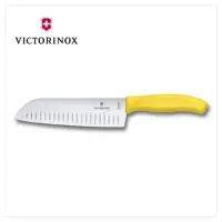 在飛比找momo購物網優惠-【VICTORINOX 瑞士維氏】日式主廚三德刀/黃(6.8