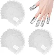 100Pcs Nail Polish Remover, Nail Foil Wraps for Soak Off Gel Polish Remover with Pre-attached Lint Free Cotton Pads for Fingers & Toes Foil Wraps
