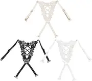 [KiRYu] 3Pcs Lace Bra Straps Butterfly Flower Cross Back Bra Shoulder Fashion Sexy Strap Bandage Wrapped Chest Crop Tops Vest