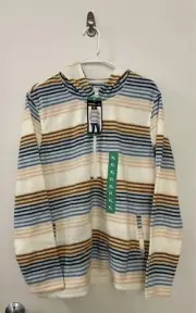 Sweatshirt Women’s O’Neill Half Zip Fleece Front Pockets Polar Hoodie XL Beige