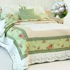 100% Cotton Patchwork Quilt King Size Set Lightweight Floral King Quilts Bedd...