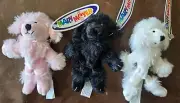 Mary Meyer set of 3 finger puppets NWT pink black white puppy dogs