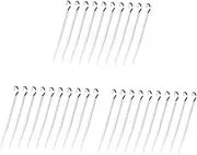3sets Stainless Steel Meat Hooks for Barbecue Durable Skewers for Grilling Non Slip Appetizer Skewers for Outdoor Cooking Smoker Use 10pcs*3