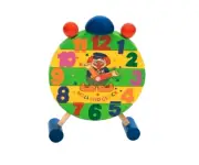 Wooden Clown Puzzle Clock Educational Learning Classic Toy For Toddlers