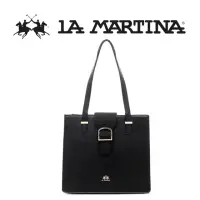 在飛比找momo購物網優惠-【LA MARTINA】義大利原裝進口 頂級皮革金標拖特包 