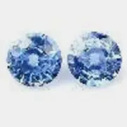 Aquamarine all natural faceted gemstones 3mm round pair VS lite sky blue