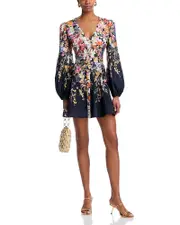 Aqua Floral Print Mini Dress - Exclusive