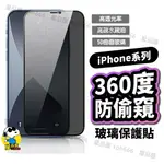 360度防偷窺 滿版玻璃貼 全面 防窺 保護貼 適用於IPHONE 13 12 11 PRO XS MAX XR