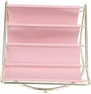Multilayer Wrought Iron Leather Rack Key Remote Control Storage Box Cosmetic Desktop Organizer For Makeup Remote Control Holder Pink