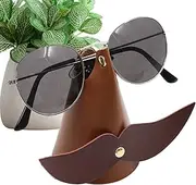[mercenary] Beard Glasses Holder | Funny PU Leather Eyeglass Holder Stand for Home Desk,Nose Shaped Glasses Holder Stand, Eyeglass Spectacle Holder Display, Creative PU Leather Funny Table Decoration