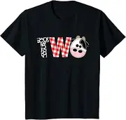 [X.Style] Kids Second Birthday Boy Cow Farm, 2nd Birthday Cow 2 Toddler ds1231 T-Shirt (S) Black