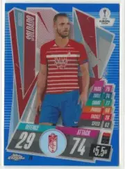 2020-21 Topps Chrome Match Attax Roberto Soldado Blue Refractor #/150 Granada CF