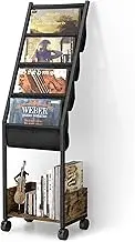 Vinyl Record Storage, Record Holder Up to 100 Albums, Record Stand with 4 Tier Vinyl Holder Display Shelf, Movable Vinyl Storage Organizer Rack, Record Cabinet for Book Magazine Turntable