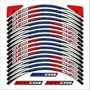 Motorcycle Stickers 16PCS Strips Motorcycle Wheel Tire Stickers Car Reflective Rim Tape Motorbike Bicycle Auto Decals for MT 09 MT09 MT-09