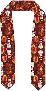 [SKKNT] Merry Christmas Snowman Print Graduation Shawl Stole For Academic Commencements Honor Sash Congratulations Gift