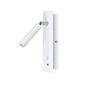 Oden White LED Wall Light with Switch and USB Port