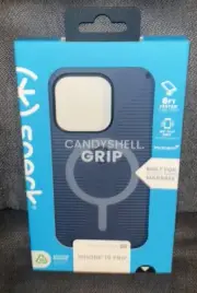 Speck CandyShell Grip For iPhone 15ProMagSafe Phone Case Navy Blue/Faded Denim