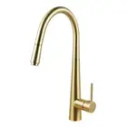 Brushed Gold Kitchen Sink Mixer Tap Round Pull Out Tap Laundry Sink