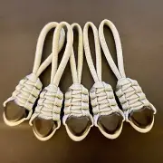 (5) Paracord Zipper Pulls- Back Packs, Gear Bags, Hiking Bag Bug Out Bags- Gray