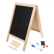 Wooden Message Board White with Lines for Kids Chalk Writing Tablet Office