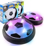 2 Pack Hover Soccer Ball Toys Gifts Air Floating Soccer Toy with LED Lights and Foam Bumper for 3 4 5 6 7 8-12 Year Old Boys Girls