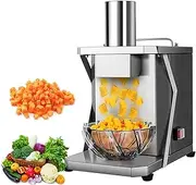 Electric Vegetable Dicer, Commercial Vegetable Chopper Food Processor with 6/8/10/12/15mm Dicing Grid and Slicing Blades, Automatic Cutter Shredder Machine for Onion, Potato, Carrot