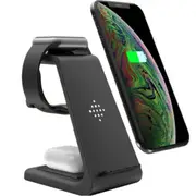 3 in 1 Wireless Charger Fast Charging for iPhone for Apple Watch -Black