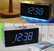 Digital Alarm Clock FM Radio Night Light,Dual Alarms USB Charge Bedside LED GIFT