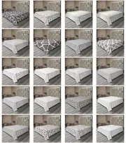 Ambesonne Grey and White Flat Sheet Top Sheet Decorative Bedding 6 Sizes