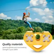30KN Dual Pulley Zip Line Rescue Cable Trolley Outdoor Rock Climbing Equipment