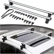 2PCS Compatible for Cadillac CT4 Lockable Roof Rail Rack Rooftop Luggage Sedan Crossbars Cross Bars Aluminum Alloy(Silver)