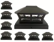 8 Pack 5X5 Black Color Plastic Outdoor 2 Bright SMD LED Post Cap Fence Light