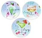 Cheers Drink Tidbit Appetizer Dessert Melamine Plates 6" Set of 6 Beach House