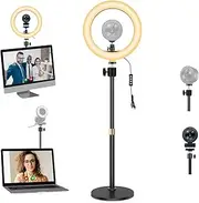 Kiyo Pro Webcam Selfie Light Holder, 10.25 Inch Ring Light with Magnetic Table Mount Compatible with Razer Kiyo, Kiyo Pro, Kiyo X and Anker Webcams