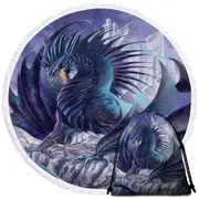 Maelstrom the Furious Scary Dragon Round Beach Towel