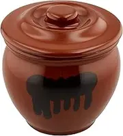 Living Pickle Container, Mini Jar, 0.9 L; Pottery, Keg Bran Pickled Plum Pickle, Storage Container, Round Shape, Brown