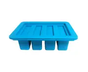 Silicone Butter Mold with Airtight Lid 4 Cavities Food Grade Homemade Butter Making Mould Refrigerator Storage Box Food Container Kitchen Supplies - Blue