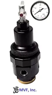 Interstate Pneumatic 3/8" NPT "T" Handle Regulator 0-125 PSI w/Gauge USA W1160T
