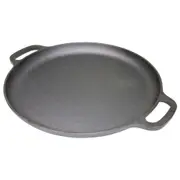 Pyrolux Pyrocast 35cm Cast Iron Pizza Pan w/ Handle Round Tray Cookware Black