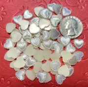 100pcs x 3/8" Faux Pearl Plastic Heart Flatback/Embellishment for Cards SB490A