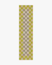 75' x 305' | Machine Washable Runner Rug | Kid & Pet Friendly | Indoor Rug | Checker Border Chartreuse Rug by Jonathan Adler | Ruggable