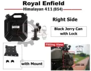 Fit For Royal Enfield "Himalayan 411 Black Jerry Can With Lock & Mount (Right)" (for: Royal Enfield)