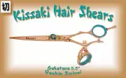 Kissaki Hair Scissors 5.5" Gokatana Rose Gold Blue DOUBLE SWIVEL Hair Shears