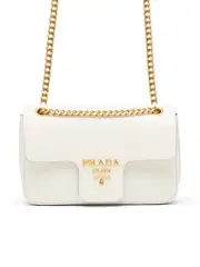 Prada Saffiano Leather Chain Bag in White
