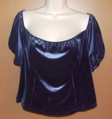 Forever 21 Womens Plus Size Blue Velvet Crop Top - Size 3X - NWT