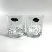Set of 2 Luigi Bormioli Accademia Italy Whiskey Crystal 12.75 Oz Rock Glasses