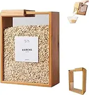 Rice Container - Wooden Acrylic Cereal Box, Cereals Storage Containers, Cereals Dispenser, Rices Dispenser Container, Rice Box - Wooden Acrylic Cereal Boxs (1Pcs)