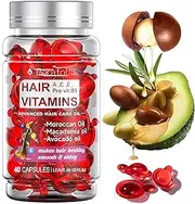Hair Treatment Serum Capsule,no Rinse with Argan Macadamia Avocado Oils-Vitamins A C E Pro B5- Restores Dry Frizzy Hair,Long-Lasting Hydration
